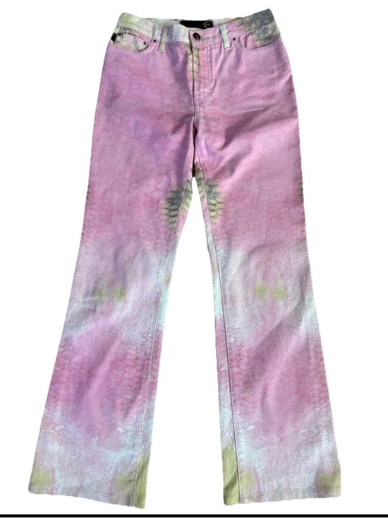 Just Cavalli Denim - Just Cavalli Pink Glitter Flare Jeans with Pastel Accents